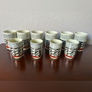 10 piece Japanese tea drinking cups